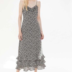 Urban Outfitters Ruffled Floral Midi Dress